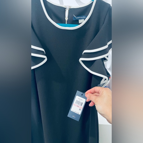 Elegant Black and White Ruffle Dress - Picture 8 of 8